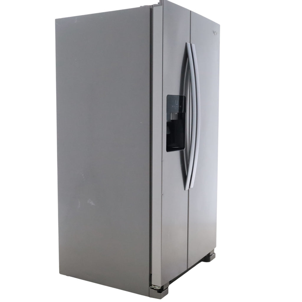 Pictures of 33 in. Wide Fingerprint-Resistant Stainless Steel Whirlpool 21.4 cu. ft. Side by Side Refrigerator with In Door Ice and Water Dispenser - Certified Refurbished - Neu Appliance Outlet - Discount Appliance Outlet in Austin, Tx