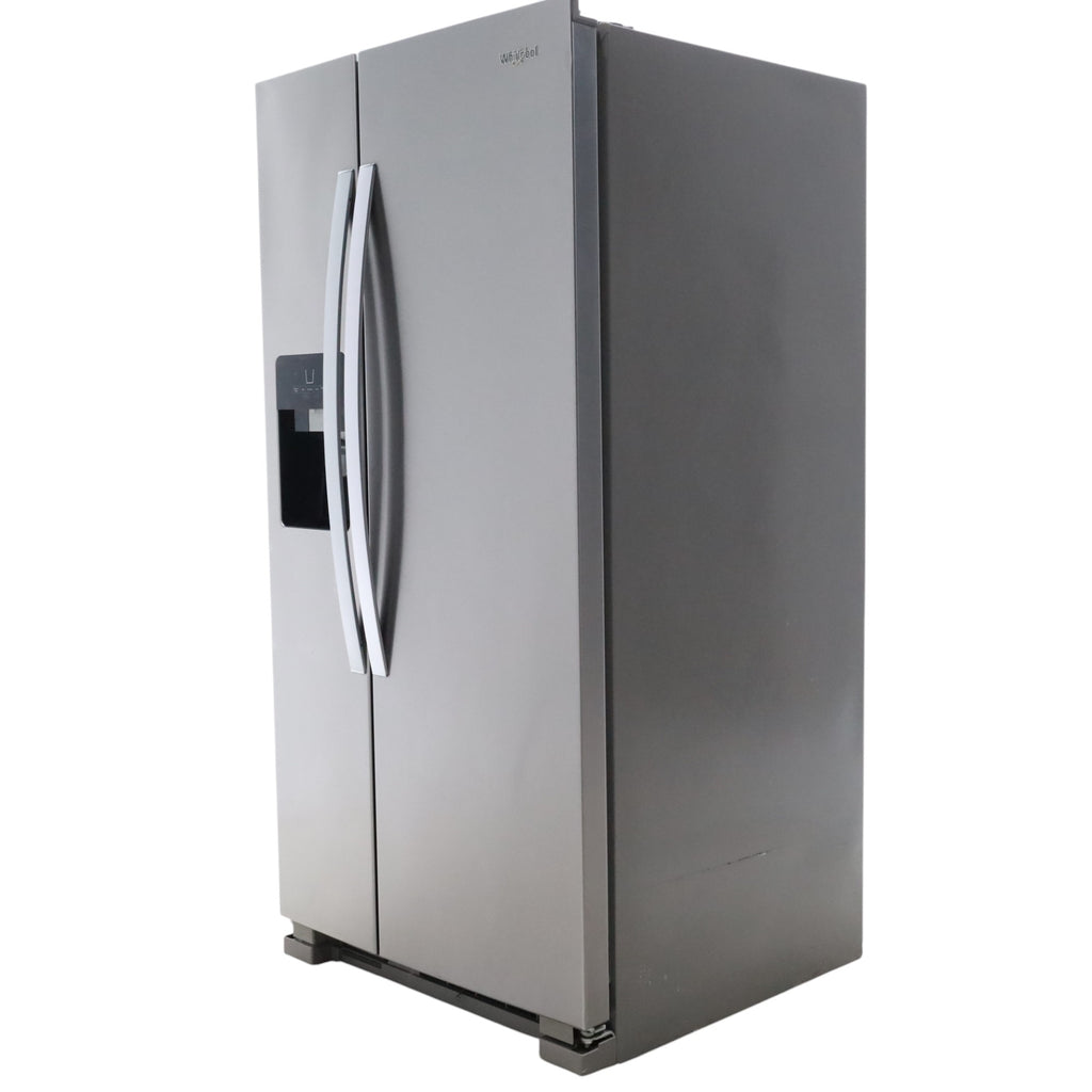 33 in. Wide Fingerprint-Resistant Stainless Steel Whirlpool 21.4 cu. ft. Side by Side Refrigerator with In Door Ice and Water Dispenser - Certified Refurbished
