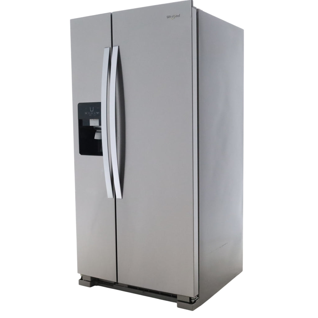 33 in. Wide Fingerprint-Resistant Stainless Steel Whirlpool 21.4 cu. ft. Side by Side Refrigerator with In Door Ice and Water Dispenser - Certified Refurbished