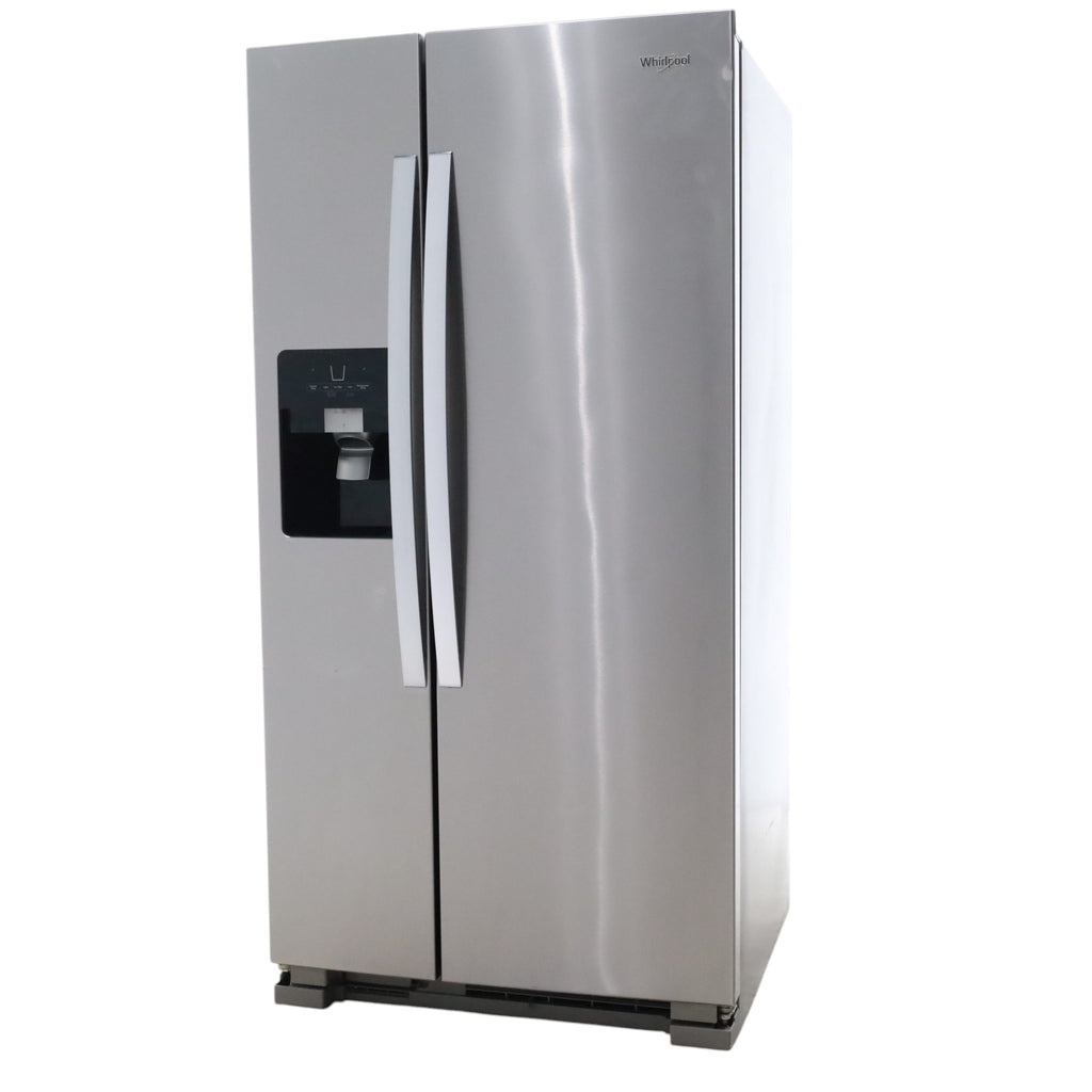 33 in. Wide Fingerprint-Resistant Stainless Steel Whirlpool 21.4 cu. ft. Side by Side Refrigerator with In Door Ice and Water Dispenser - Certified Refurbished