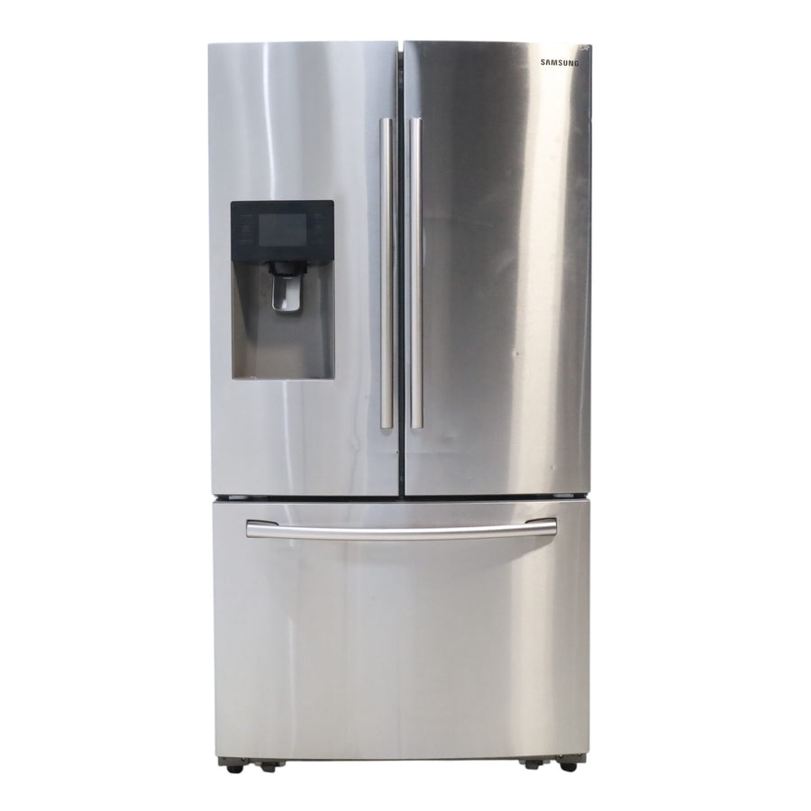 Stainless Steel ENERGY STAR Samsung 24.6 cu. ft. 3 Door French Door Refrigerator with External Water and Ice Dispenser - Certified Refurbished