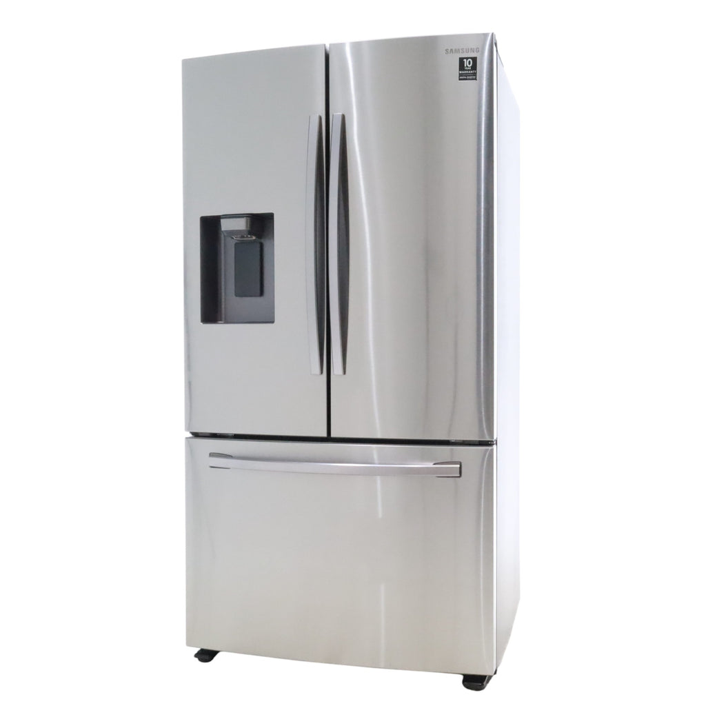Pictures of Fingerprint Resistant Stainless Steel ENERGY STAR Samsung 27 cu. ft. 3 Door French Door Refrigerator with Exterior Water and Ice Dispenser RF27T5201SR - Certified Refurbished - Neu Appliance Outlet - Discount Appliance Outlet in Austin, Tx