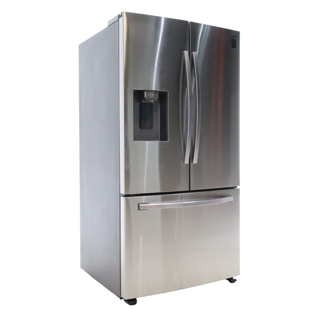 Fingerprint Resistant Stainless Steel ENERGY STAR Samsung 27 cu. ft. 3 Door French Door Refrigerator with Exterior Water and Ice Dispenser RF27T5201SR - Certified Refurbished