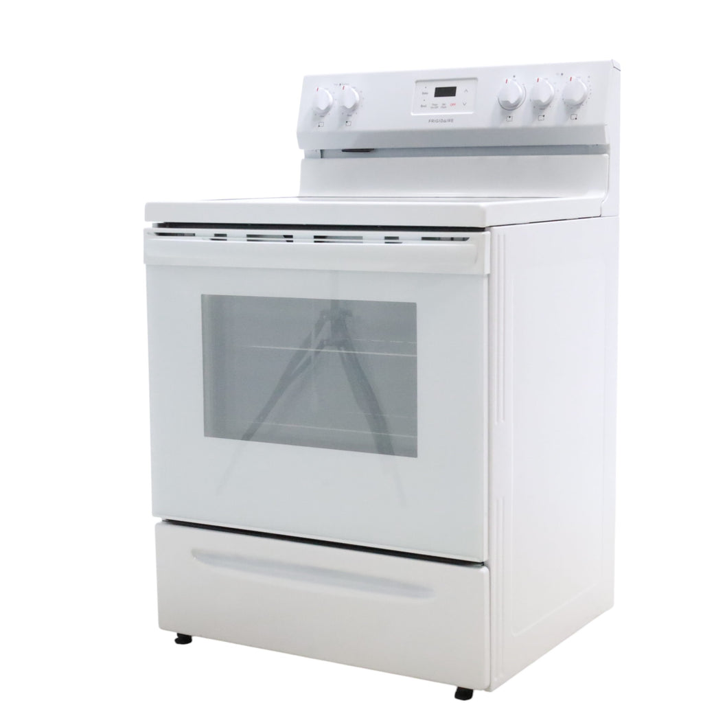 Frigidaire White 30 inch 5.3 cu. ft. 5-Burner Element Electric Range with Manual Clean FCRE3052AW - Scratch & Dent - (Minor)
