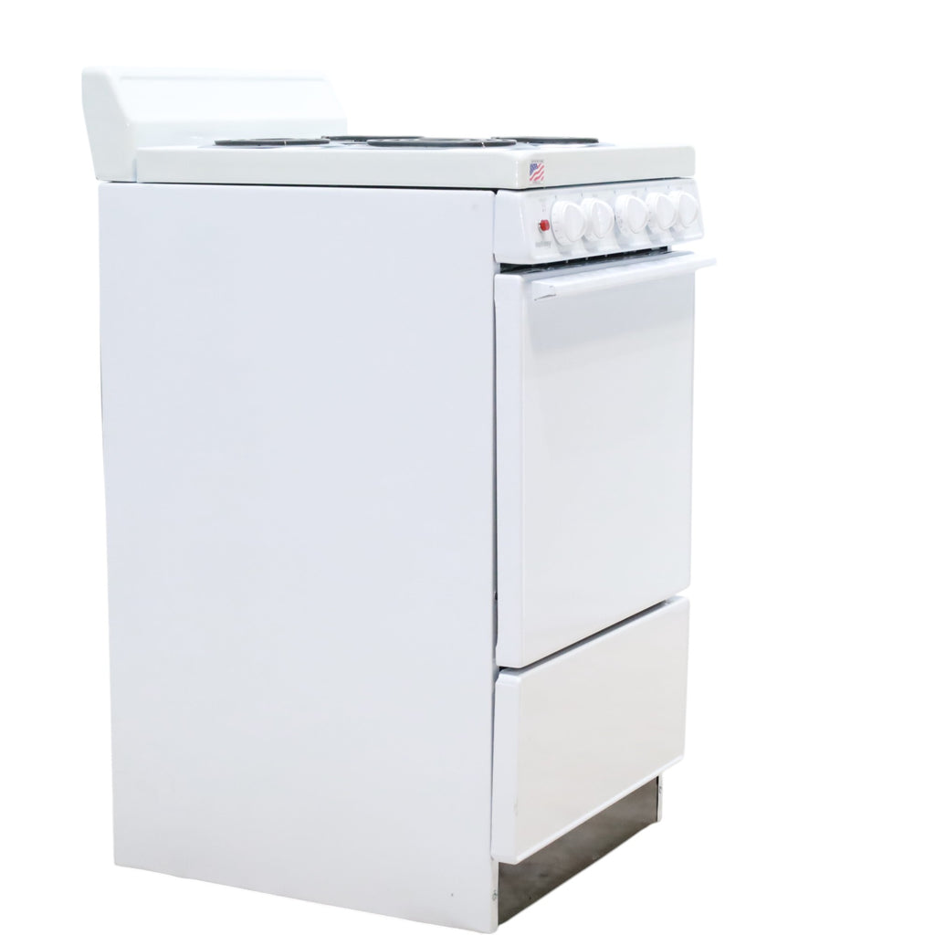 Holiday White 20-in 4 Burners 2.4-cu ft Freestanding Electric Range EAK10MOO - Open Box
