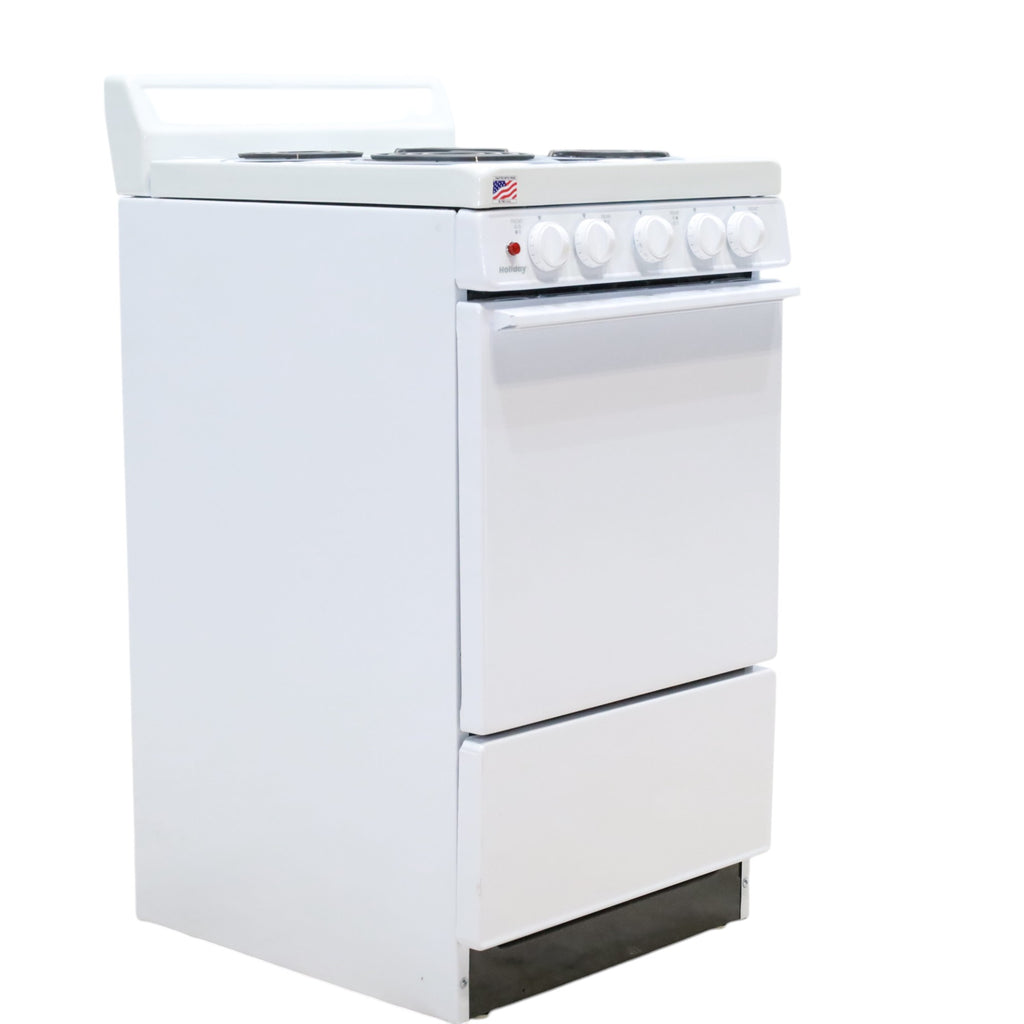 Holiday White 20-in 4 Burners 2.4-cu ft Freestanding Electric Range EAK10MOO - Open Box
