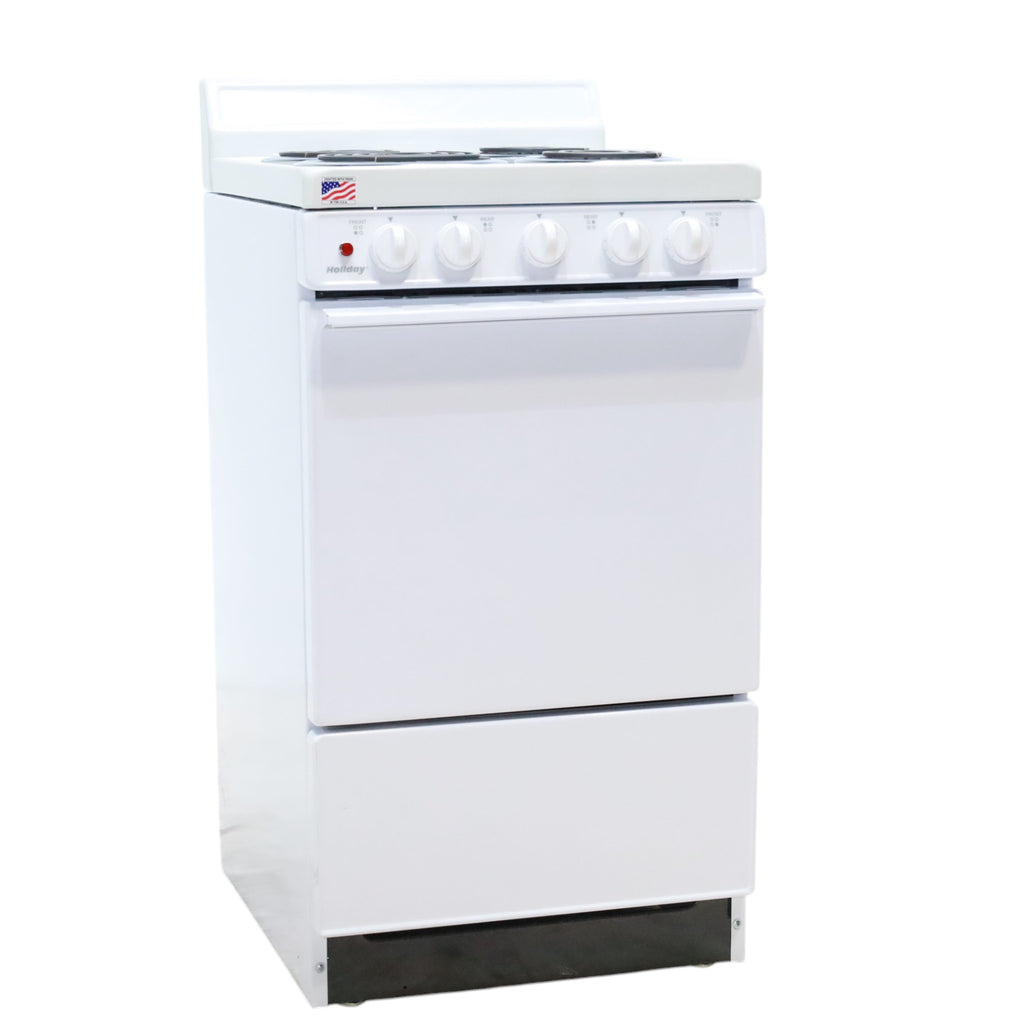 Holiday White 20-in 4 Burners 2.4-cu ft Freestanding Electric Range EAK10MOO - Open Box
