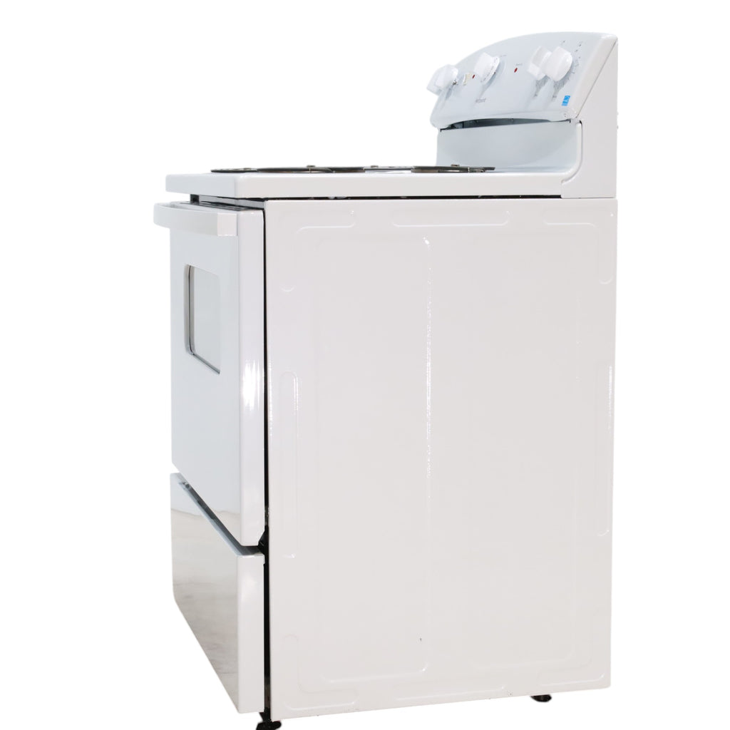 Pictures of Hotpoint White 30-in 4 Burners 5-cu ft Freestanding Electric Range with Sensi Temp Technology - Open Box - Neu Appliance Outlet - Discount Appliance Outlet in Austin, Tx