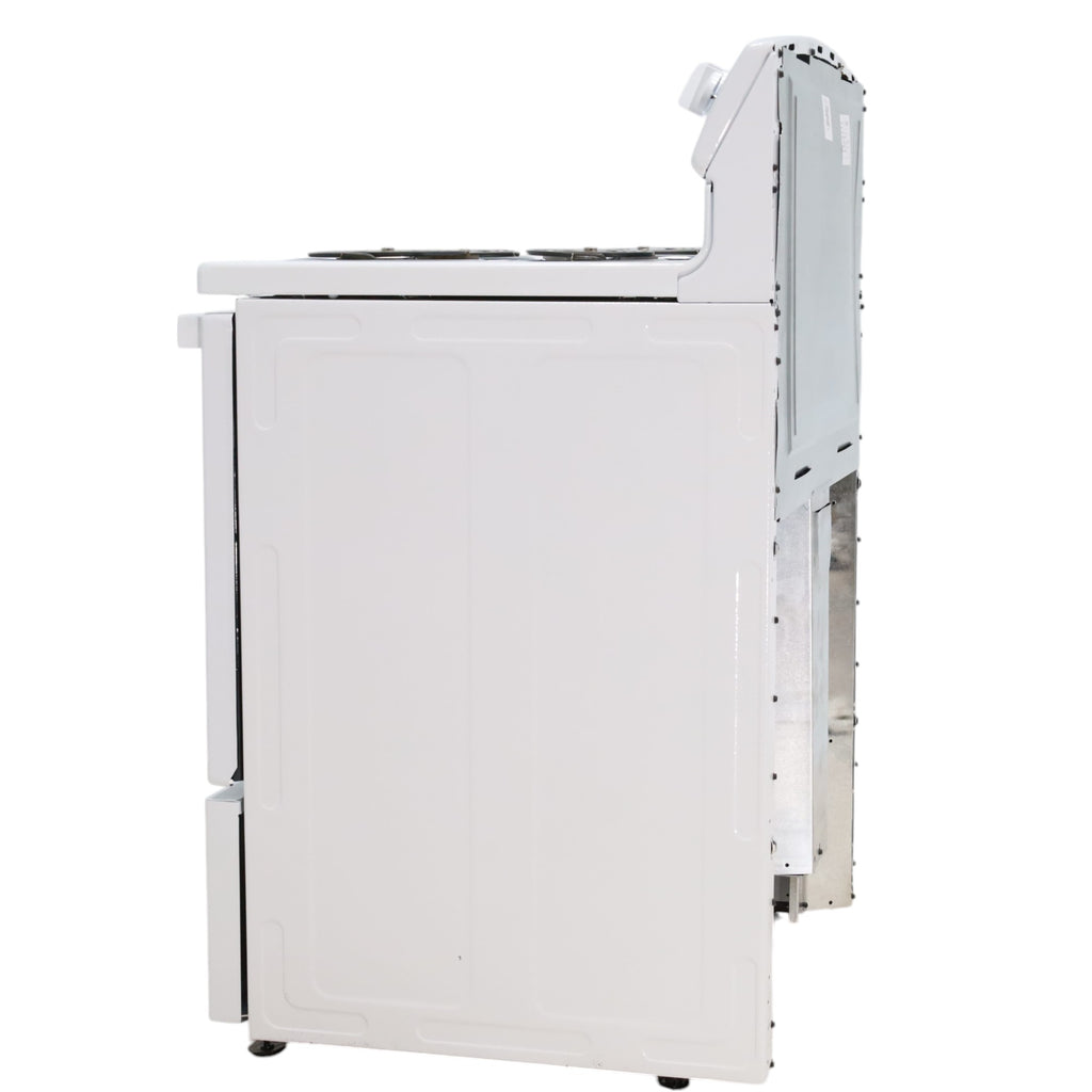 Pictures of Hotpoint White 30-in 4 Burners 5-cu ft Freestanding Electric Range with Sensi Temp Technology - Open Box - Neu Appliance Outlet - Discount Appliance Outlet in Austin, Tx