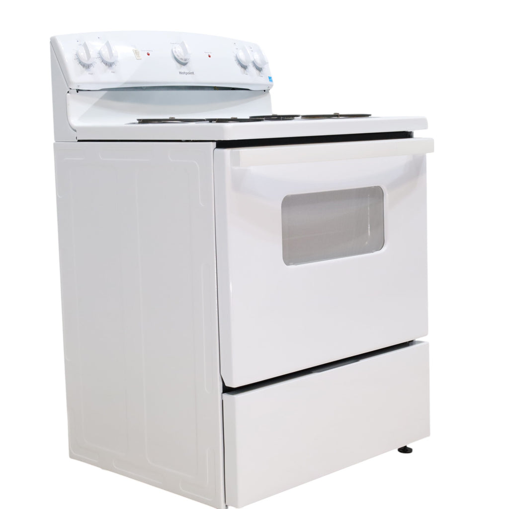Hotpoint White 30-in 4 Burners 5-cu ft Freestanding Electric Range with Sensi Temp Technology - Open Box
