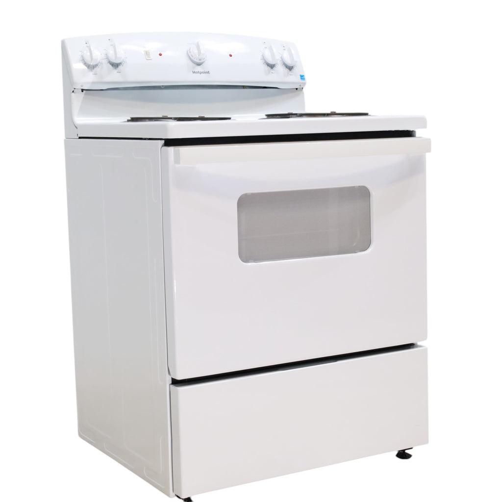 Hotpoint White 30-in 4 Burners 5-cu ft Freestanding Electric Range with Sensi Temp Technology - Open Box