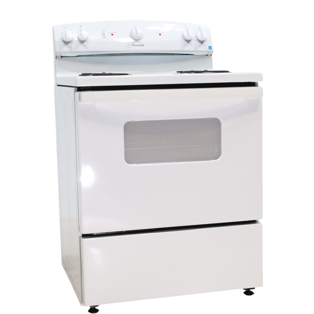 Hotpoint White 30-in 4 Burners 5-cu ft Freestanding Electric Range with Sensi Temp Technology - Open Box