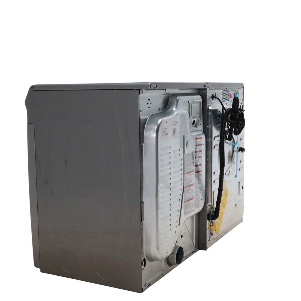 Maytag Metallic Slate 4.5-cu ft High Efficiency ENERGY STAR Stackable Steam Cycle Front-Load Washer with Maytag® Commercial Technology and Maytag 7.3-cu ft Stackable Vented ENERGY STAR Electric Dryer -  Scratch & Dent - Minor