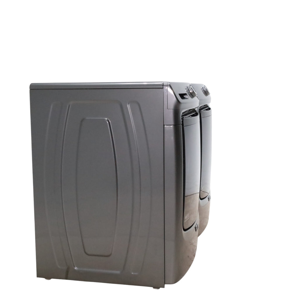 Pictures of Maytag Metallic Slate 4.5-cu ft High Efficiency ENERGY STAR Stackable Steam Cycle Front-Load Washer with Maytag® Commercial Technology and Maytag 7.3-cu ft Stackable Vented ENERGY STAR Electric Dryer - Scratch & Dent - Minor - Neu Appliance Outlet - Discount Appliance Outlet in Austin, Tx