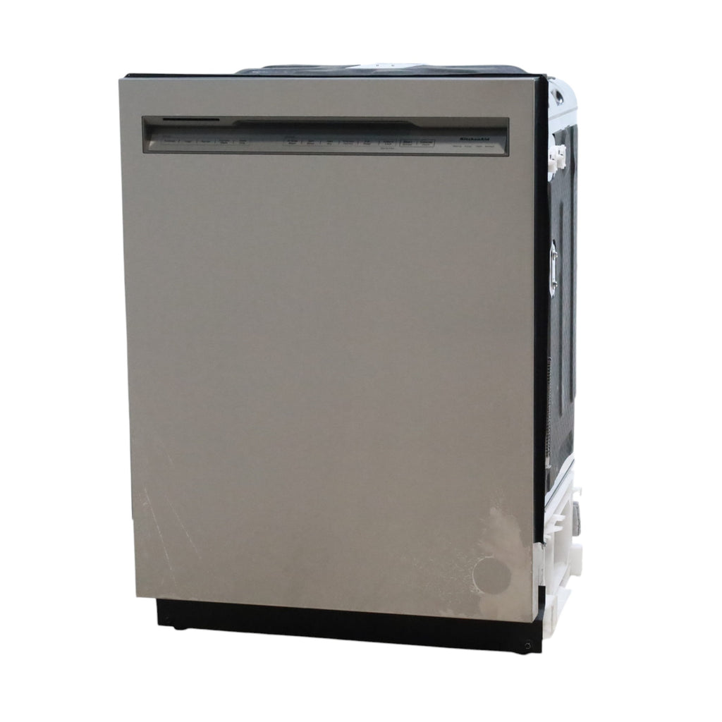 Pictures of 24 in. KitchenAid PrintShield ENERGY STAR Black Stainless Steel with PrintShield™ Finish Built-In Front Control Tall Tub 39 dBA Dishwasher with Stainless Steel Tub - Scratch & Dent - Moderate - Neu Appliance Outlet - Discount Appliance Outlet in Austin, Tx