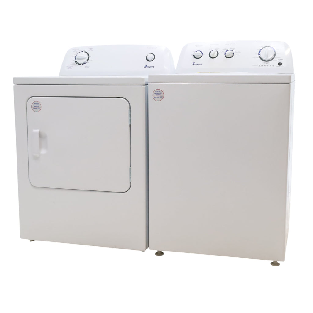 Pictures of Amana 3.8 cu. ft. Top Load Washing Machine with Deep Water Wash Option and Amana 6.5 cu. ft. Electric Dryer with Automatic Cycles - Scratch & Dent - Minor - Neu Appliance Outlet - Discount Appliance Outlet in Austin, Tx