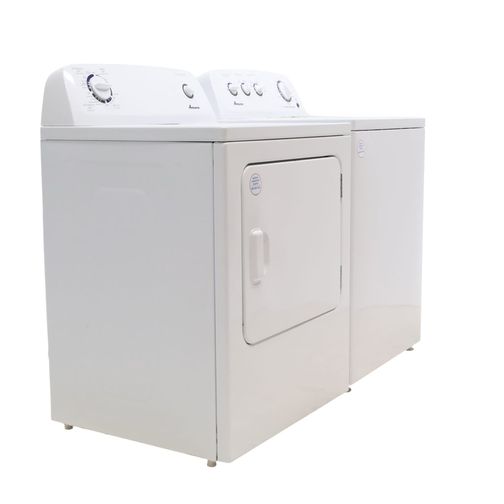 Amana 3.8 cu. ft. Top Load Washing Machine with Deep Water Wash Option and Amana 6.5 cu. ft. Electric Dryer with Automatic Cycles - Scratch & Dent - Minor