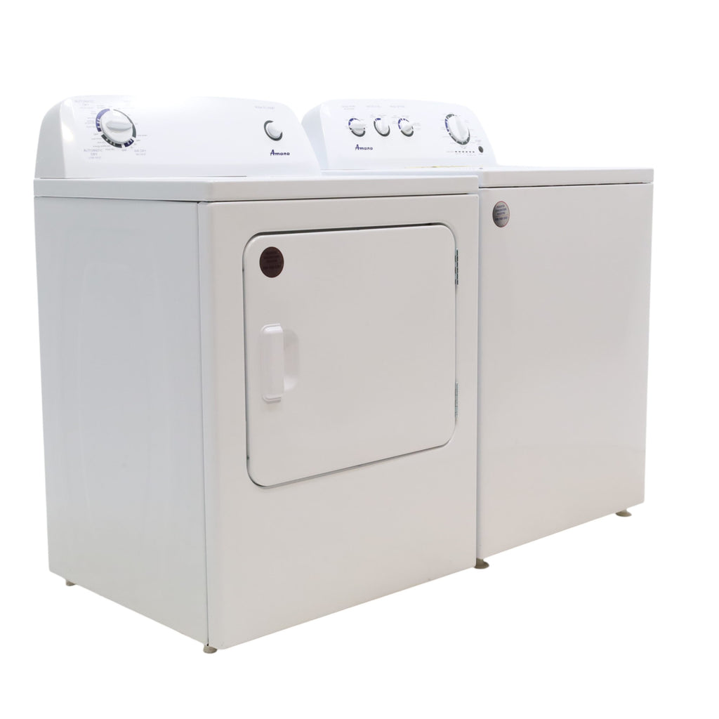 Amana 3.8 cu. ft. Top Load Washing Machine with Deep Water Wash Option and Amana 6.5 cu. ft. Electric Dryer with Automatic Cycles - Scratch & Dent - Minor
