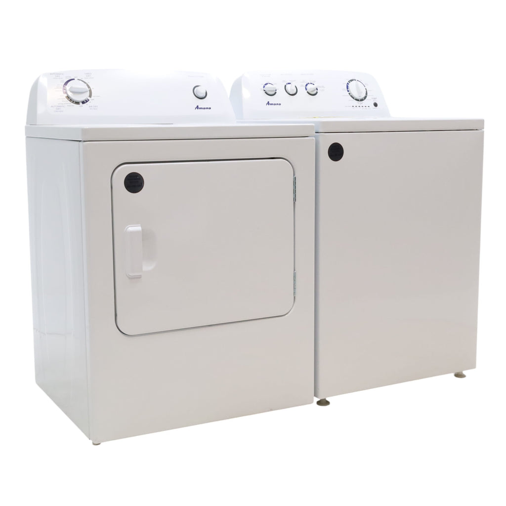 Amana 3.8 cu. ft. Top Load Washing Machine with Deep Water Wash Option and Amana 6.5 cu. ft. Electric Dryer with Automatic Cycles - Scratch & Dent - Minor