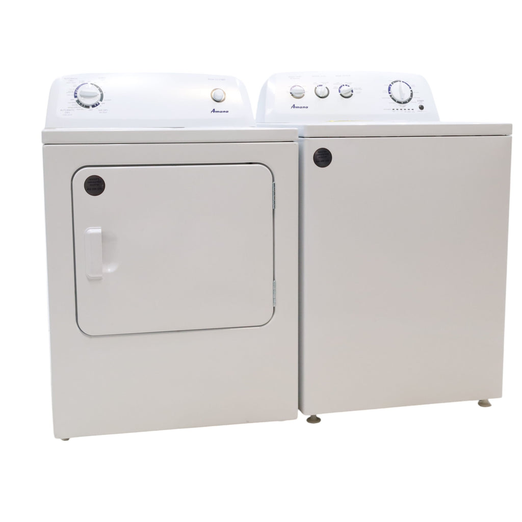 Amana 3.8 cu. ft. Top Load Washing Machine with Deep Water Wash Option and Amana 6.5 cu. ft. Electric Dryer with Automatic Cycles - Scratch & Dent - Minor