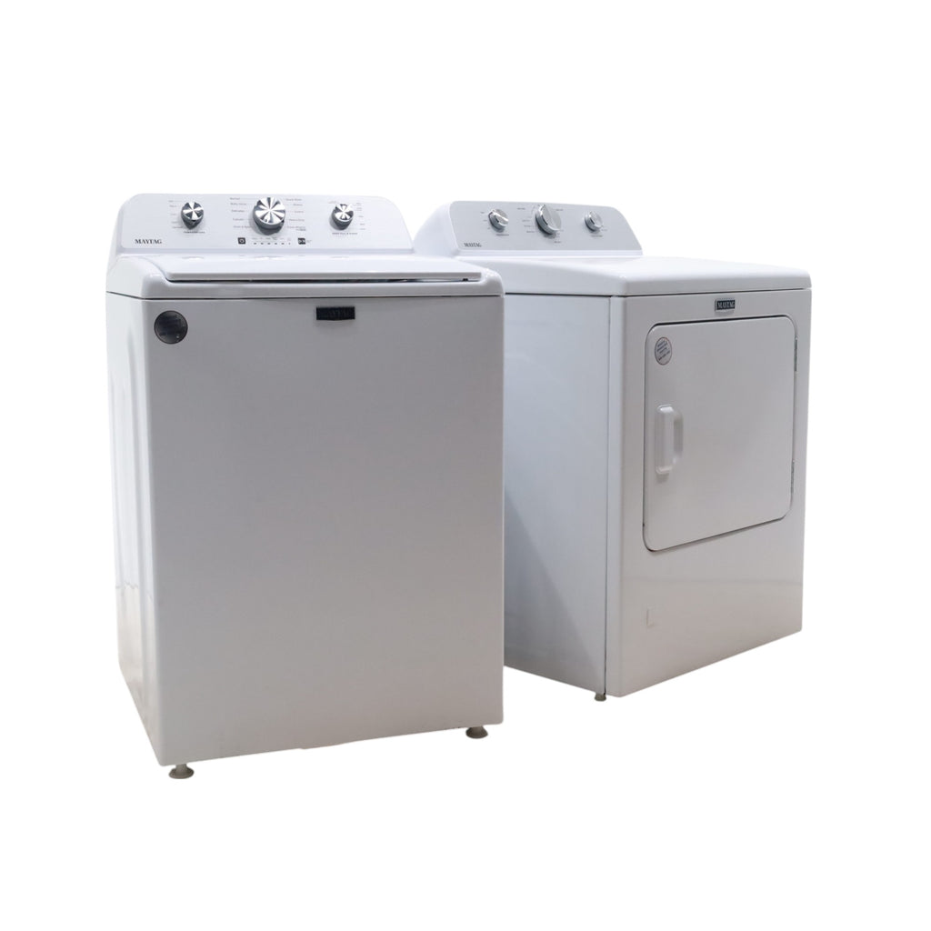 Pictures of Maytag 4.5 cu. ft. Top Load Washer with Power Agitator and 7.0 cu. ft. Gas Dryer with Reversible Door MVW4505MW / MGD4500MW- Open Box - Neu Appliance Outlet - Discount Appliance Outlet in Austin, Tx