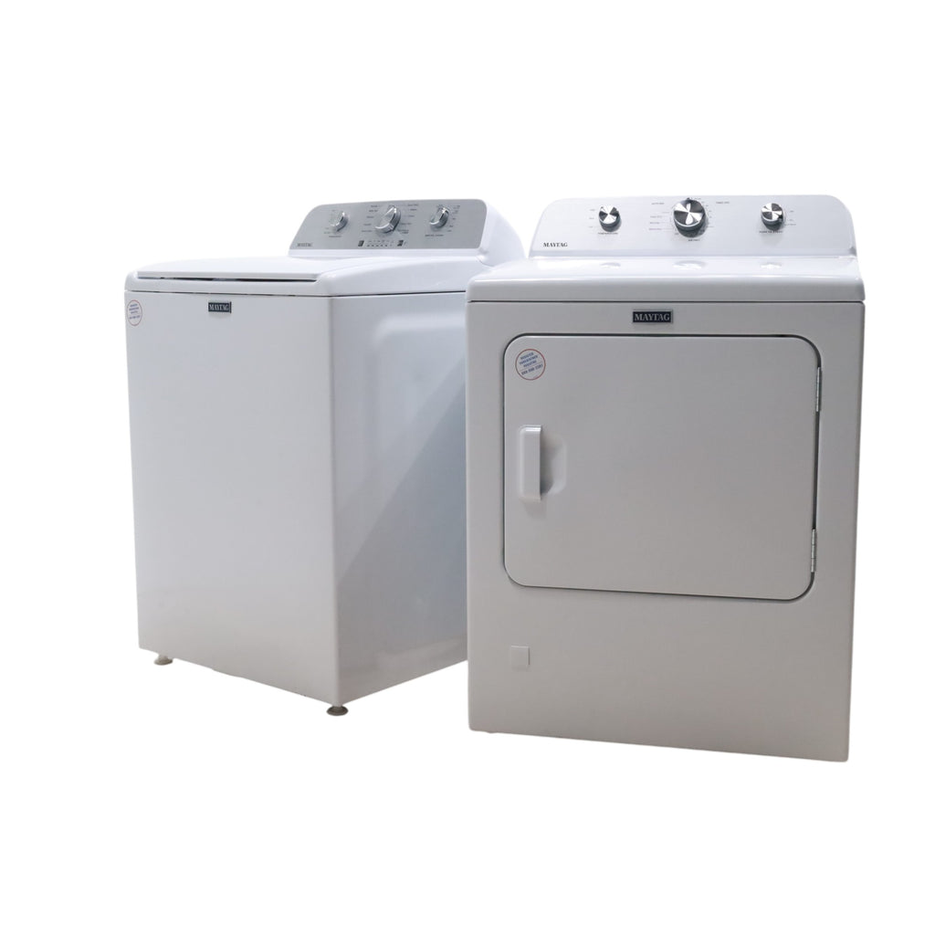 Maytag 4.5 cu. ft. Top Load Washer with Power Agitator and 7.0 cu. ft. Gas Dryer with Reversible Door MVW4505MW / MGD4500MW- Open Box
