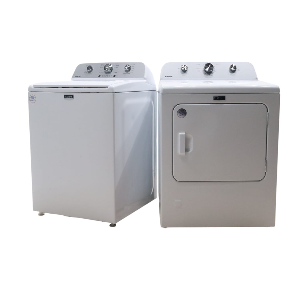 Maytag 4.5 cu. ft. Top Load Washer with Power Agitator and 7.0 cu. ft. Gas Dryer with Reversible Door MVW4505MW / MGD4500MW- Open Box