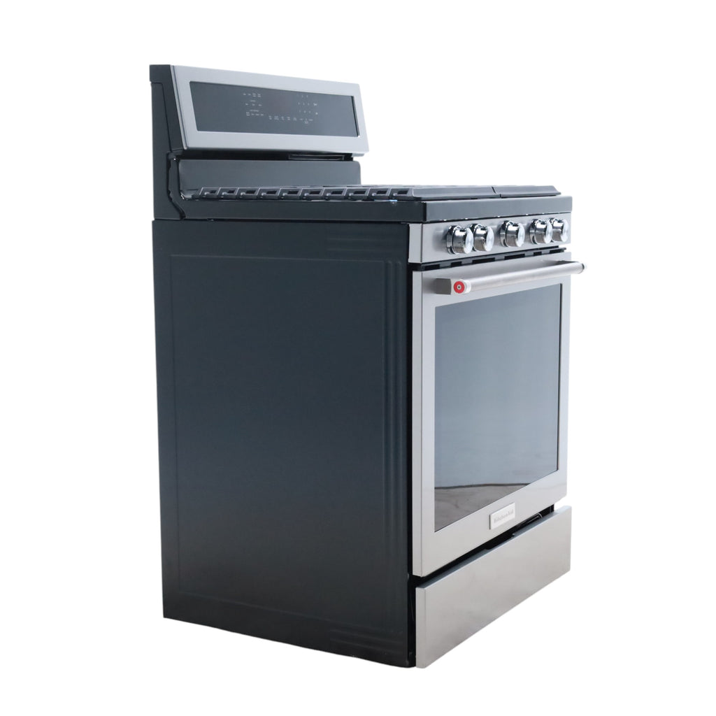 Pictures of Stainless Steel with Printshield Finish KitchenAid 30-in 5 Burners 5.8-cu ft Self-cleaning Convection Oven Freestanding Natural Gas Range - Scratch & Dent - Minor - Neu Appliance Outlet - Discount Appliance Outlet in Austin, Tx