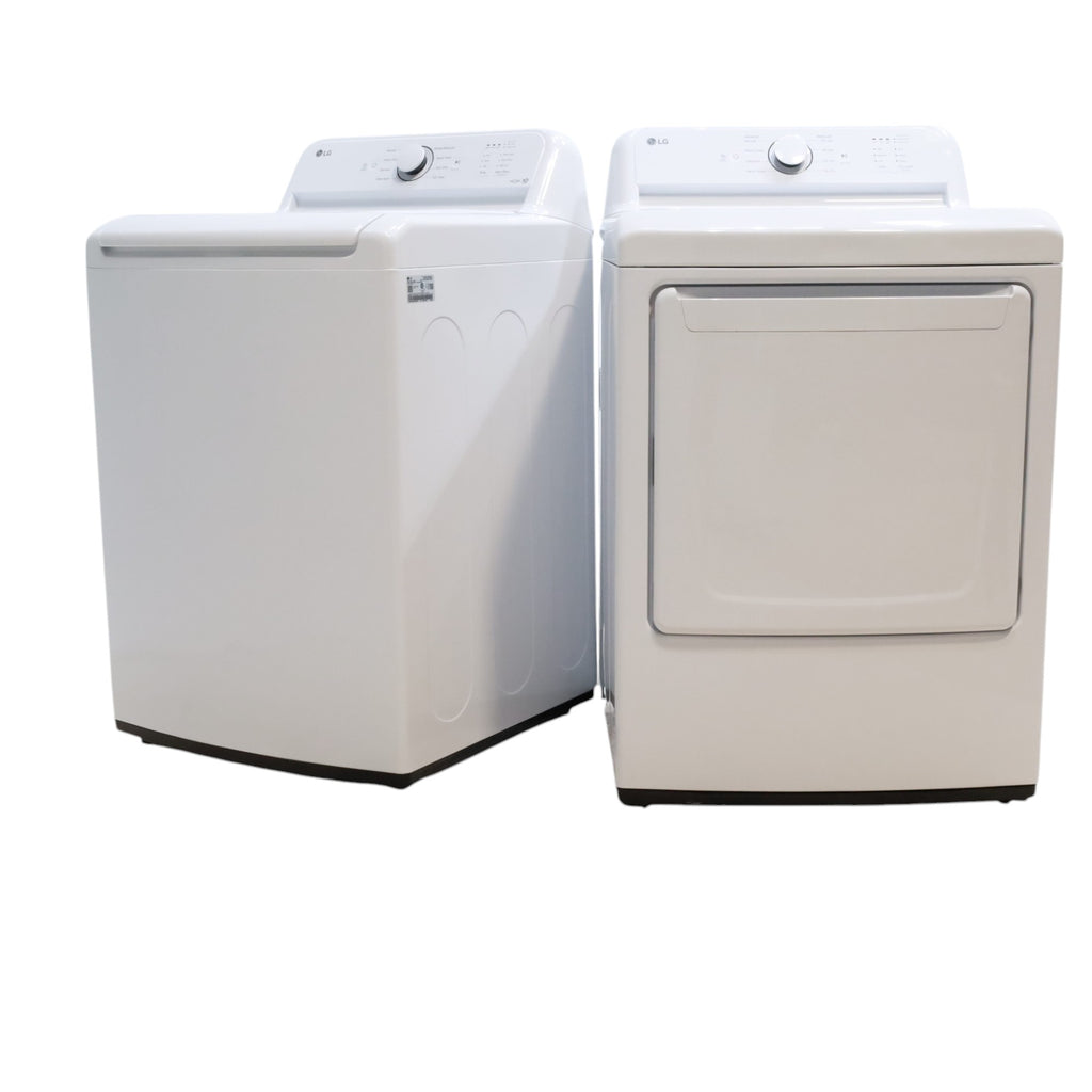 Pictures of ENERGY STAR LG 4.1 cu. ft. Top Load Washing Machine with 4-Way Agitator and ENERGY STAR LG 7.3 cu. ft. Gas Dryer with Smart Diagnosis - Open Box - Neu Appliance Outlet - Discount Appliance Outlet in Austin, Tx