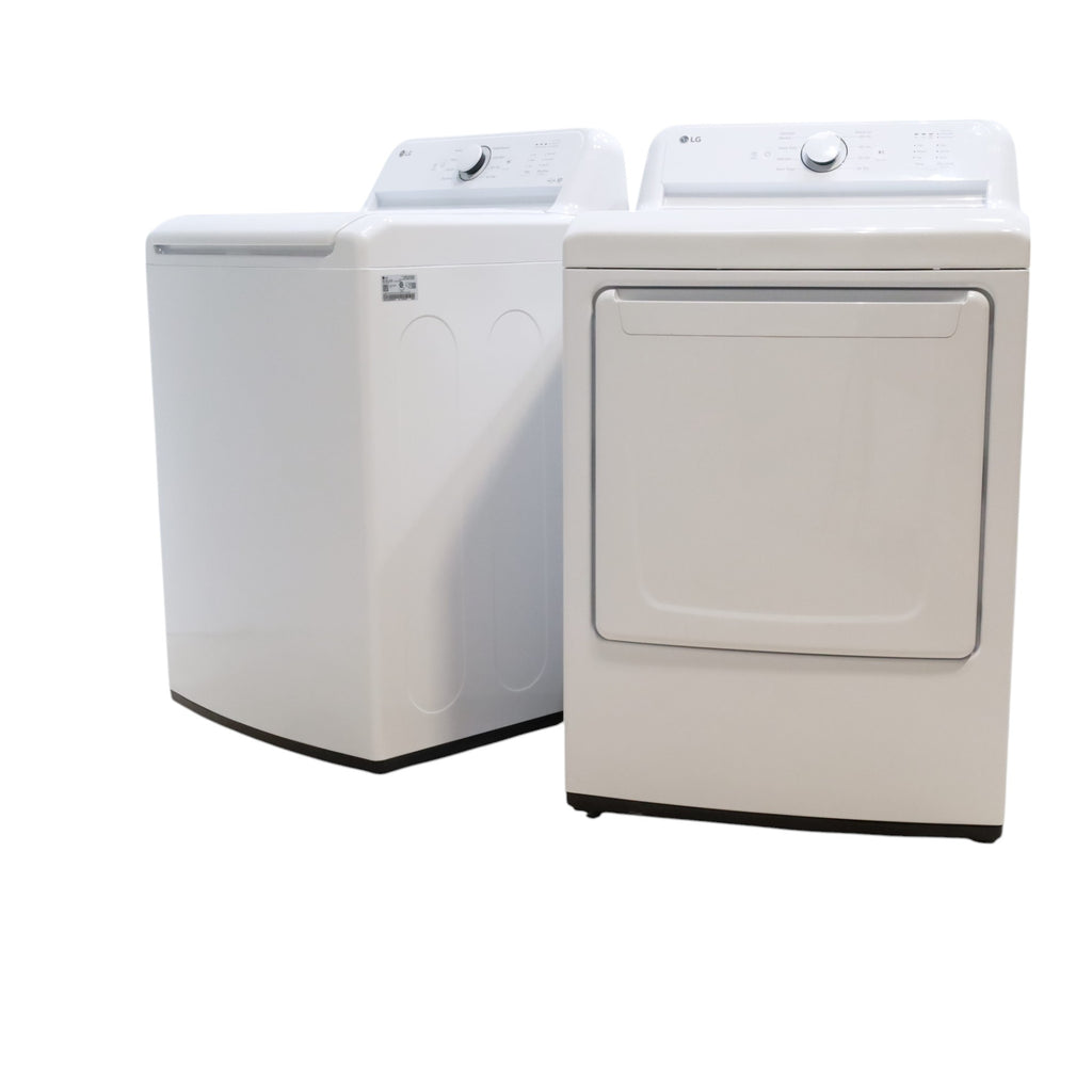 Pictures of ENERGY STAR LG 4.1 cu. ft. Top Load Washing Machine with 4-Way Agitator and ENERGY STAR LG 7.3 cu. ft. Gas Dryer with Smart Diagnosis - Open Box - Neu Appliance Outlet - Discount Appliance Outlet in Austin, Tx