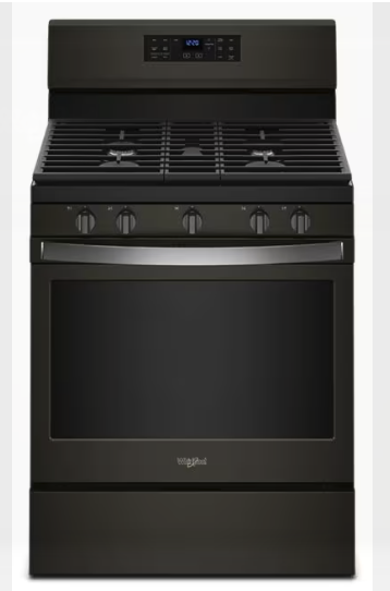 Whirlpool 5.0 Cu. Ft. Self-Cleaning Freestanding Gas Convection Range in Black Stainless Steel LA100 - WFG550S0HV - Open Box