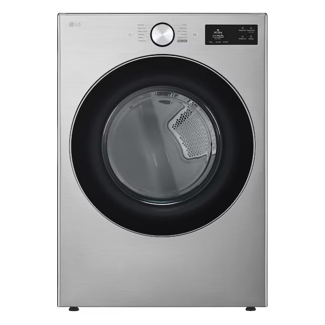 LG 5.0 cu. ft. Mega Capacity Smart Front Load Washer with TurboWash® 360° and AI Sensing WM5800HVA - Scratch & Dent (Minor) and LG 7.4-cu ft Stackable Vented Electric Dryer with Steam Cycle in Graphite Steel DLEX5800V - Scratch & Dent (Minor)