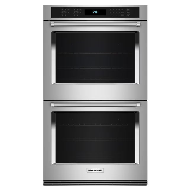 KitchenAid 30 inch Double Electric Wall Oven with Air Fry Self-cleaning in Stainless Steel KOED530PSS - Scratch & Dent (Minor)