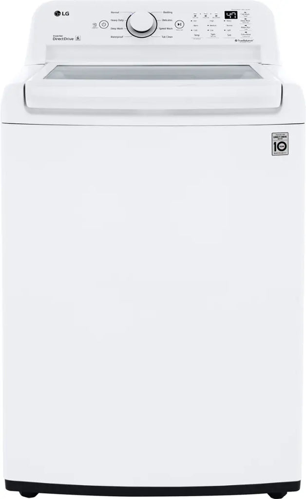 Pictures of LG White Top Load 4.5 Cu. Ft. Washer with NeveRust Drum and TurboDrum Technology WT7000CW - Certified Refurbished and LG 7.3 Cu. Ft. Electric Rear Control Ultra Large Capacity Dryer in White with Sensor Dry 16037 - DLE6100W - Certified Refurbished - Neu Appliance Outlet - Discount Appliance Outlet in Austin, Tx