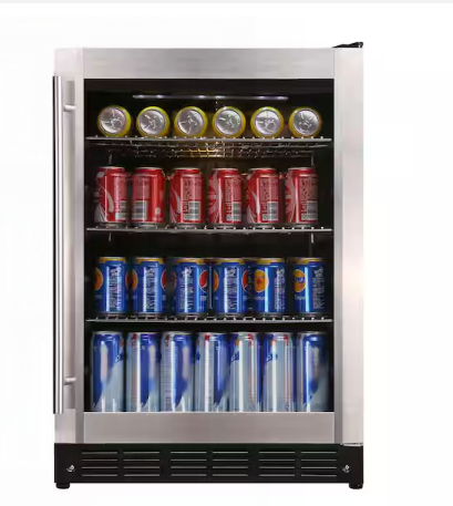 Magic Chef Beverage 23.4 in. 154 (12 oz.) Can Beverage Cooler in Stainless Steel HMBC58ST - Open Box