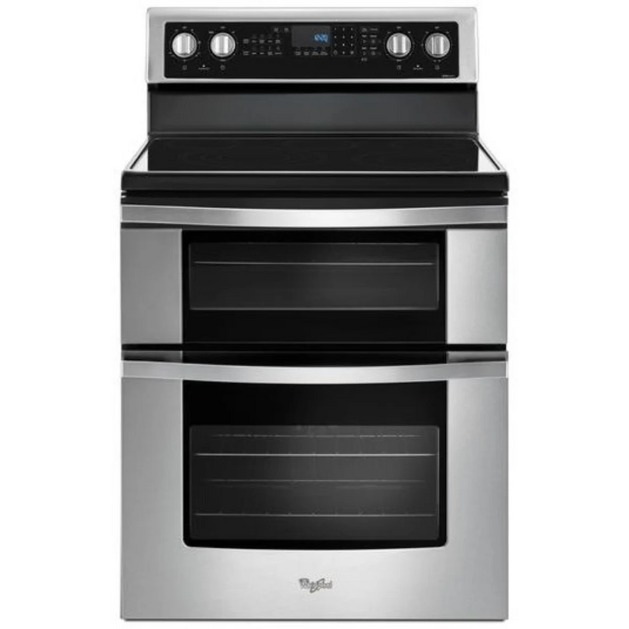 Whirlpool 6.7 cu. ft. 5 Burner Element Double Oven Electric Range with True Convection in Stainless Steel WGE745C0FS - Open Box