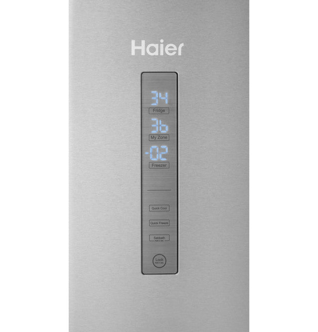 Haier ENERGY STAR® 15 Cu. Ft. Bottom Freezer Refrigerator in Stainless Steel HRB15N3BGS - Scratch & Dent (Moderate)