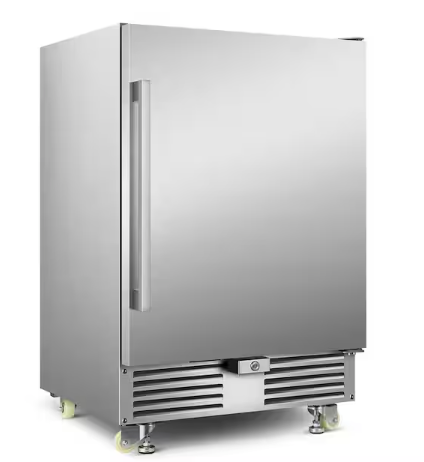 TAZPI 4.9cu. ft. 24 in. 190 Can Built-In/Freestanding Outdoor Cooler Fridge with 4 wheels, Weatherproof, Stainless Steel 25132SD360 - TAOT24HD - Open Box