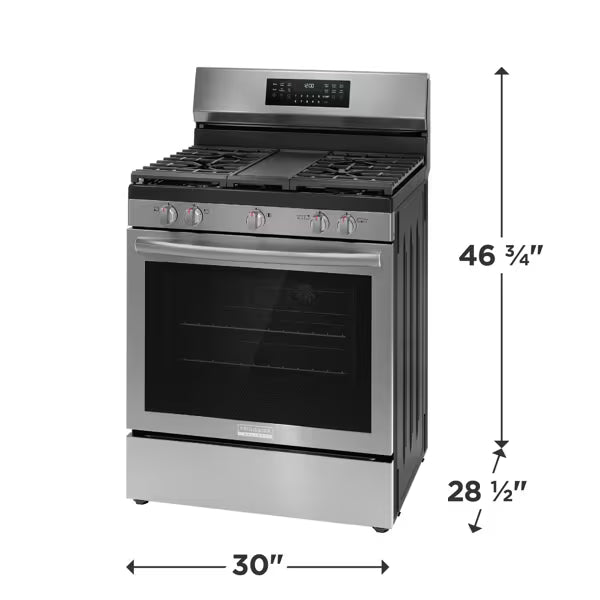 Frigidaire Gallery 6 cu. ft. 5 Burner Slide-In Gas Range with Total Convection and Air Fry, Smudge Proof Stainless Steel 20531SD491 - GCRG3060BF - Scratch & Dent (Minor)