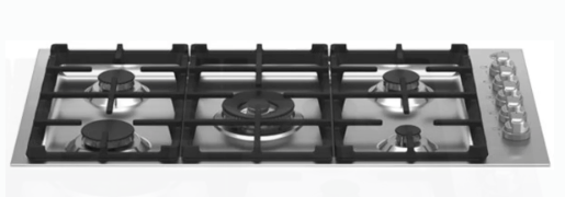 Bertazzoni 36 Inch Gas Cooktop with 5 Sealed Burners, Continuous Cast Iron Grates, Power Burner, Rapid Burner, 2 Medium Burner, and Simmer Burner MAST365QXE - Open Box