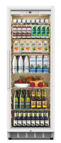 SOZT 23.54 in. Single Zone 588-Cans Commercial Beverage Cooler in White with Adjustable Shelves and LED Lights FM24WS - Scratch & Dent (Moderate)