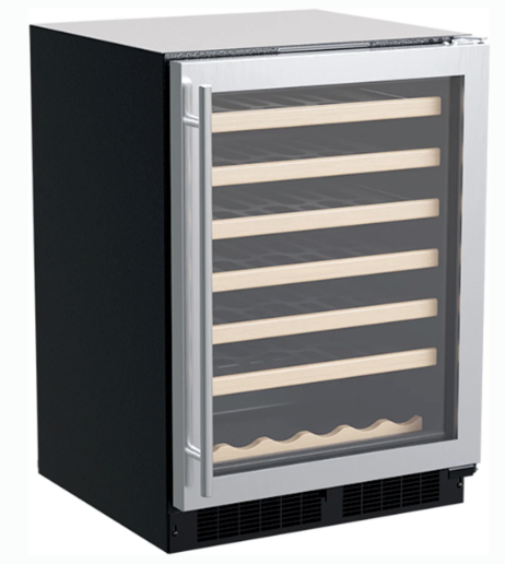 Marvel 24 Inch Built-In Wine Cooler with 54 Bottle Capacity, Smooth-Glide Shelf, Dual Pane Glass Door, and LED Interior Lighting MLWC124-SG01A - Scratch & Dent (Minor)