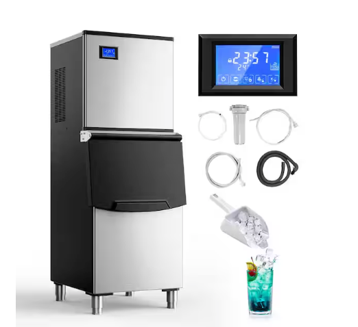 SIMZLIFE 26.8 in. 550 lb. / 24H Commercial Freestanding Full Size Cubes Ice Maker with Clean Cycle SA600 - CIM013-A-500 - Scratch & Dent (Minor)