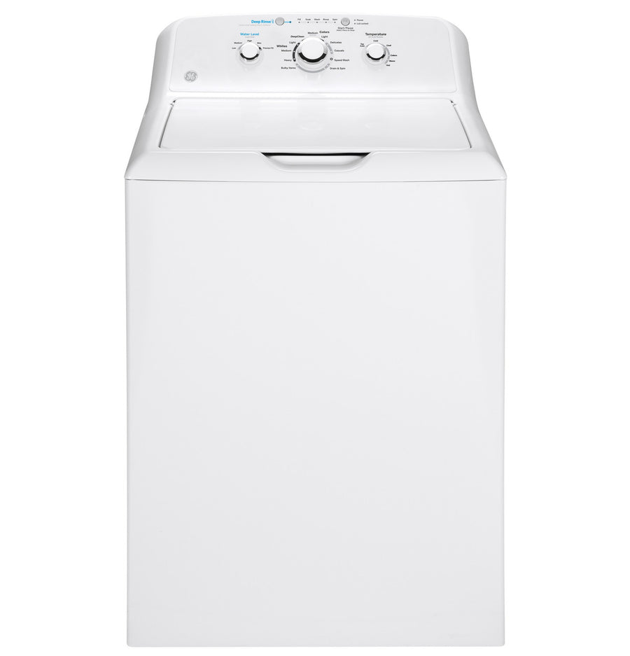 GE® 4.2 cu. ft. Capacity Washer with Stainless Steel Basket Certified Refurbished and GE 6.2 cu. ft. Capacity Electric Dryer with Up To 120 ft. Venting and Shallow Depth GTD33EASKWW - Certified Refurbished