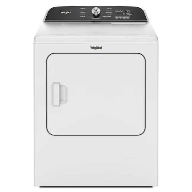 Whirlpool 4.6 Cu. Ft. Top Load Impeller Washer with Built-in Faucet WTW5020SW - Scratch & Dent (Moderate) and Whirlpool® 7.0 Cu. Ft. Electric Dryer with Moisture Sensor and Steam Refresh Cycle 16144 - WED6150PW - Open Box