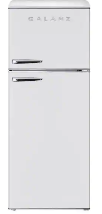 Galanz 24 in. 10 cu. ft. Retro Top Freezer Refrigerator, Energy Star and Frost Free in Milkshake White 25139SD790 - GLR10TWEEFR - Open Box