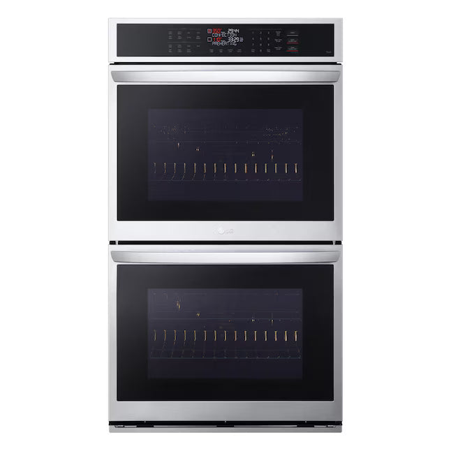 LG 9.4 cu. ft. Smart Double Wall Oven with Fan Convection, Air Fry in PrintProof in Stainless Steel WDEP9423F - Scratch & Dent (Minor)