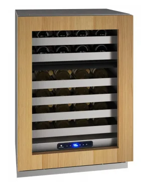 U-Line 24 Inch Dual Zone Wine Refrigerator with 5.1 Cu. Ft. 49 Bottle Capacity, Convection Cooling, Adjustable Full-Extension Racks, and Digital Controls UHWD524IG01A - Open Box