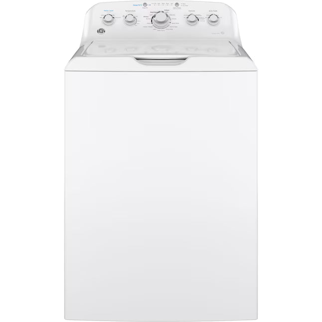 GE 4.5 cu. ft. Capacity Washer with Stainless Steel Basket in White GTW465ASNWW - Certified Refurbished and GE White Electric 7.2 Cu. Ft. Dryer with Aluminized Alloy Drum 16260 - GTD45EASJWS - Certified Refurbished