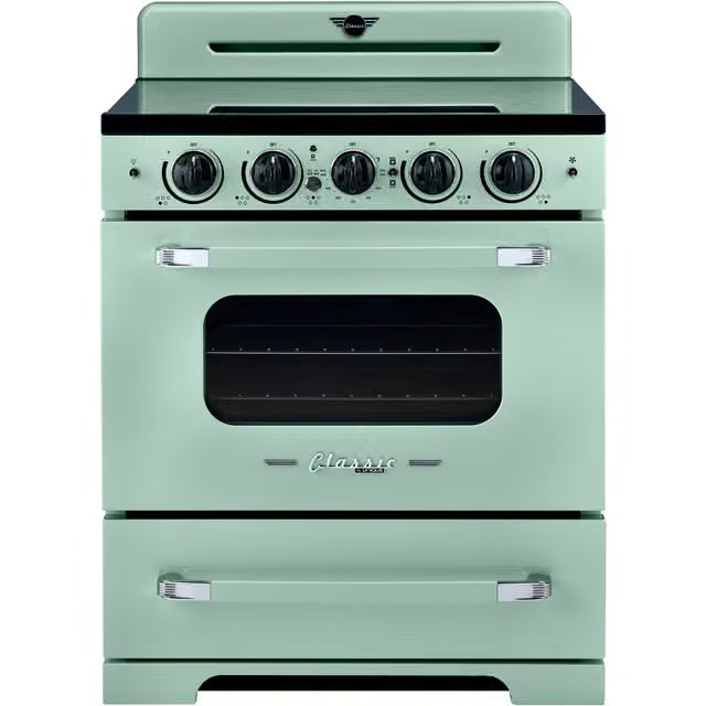 Unique 30' Classic Retro Induction Range Summer Mint Green UNQ30CRICLG - Open Box
